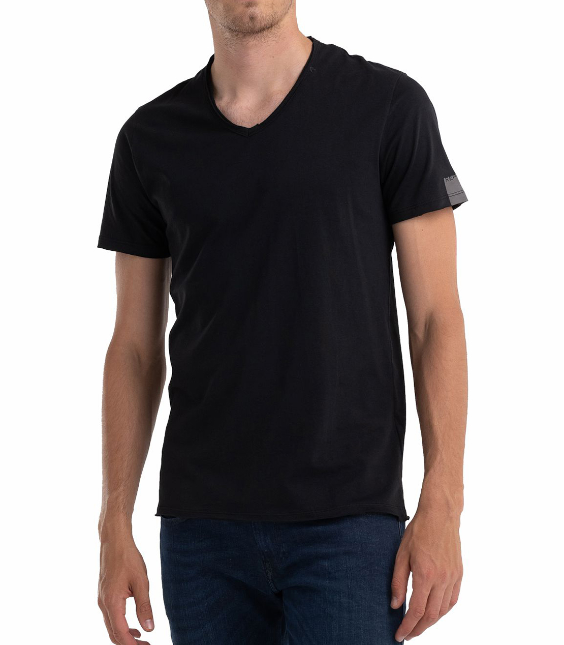 ベーシックジャージーVネックTEE 詳細画像 ブラック 3